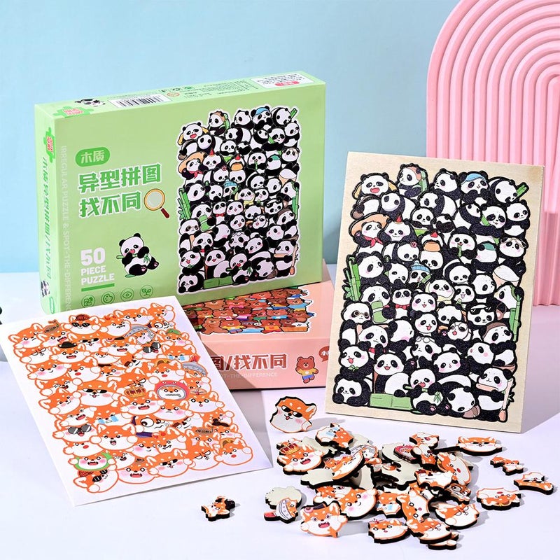 Wooden panda Puzzle Game,panda Shaped Wooden Jigsaw Puzzlem,Unique Shape Wooden Jigsaw Puzzle, panda Gifts for Adults Kids Women Girls and panda Lovers - Image 5